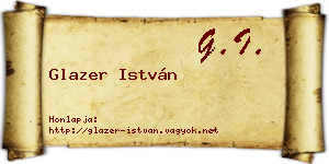 Glazer István névjegykártya
